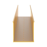 Canaleta Ranurada de PVC sin Tapa, Fiber-Duct™, 4 in de Ancho, 4 in de Alto y 1828.8 mm de Largo, Color Amarillo
