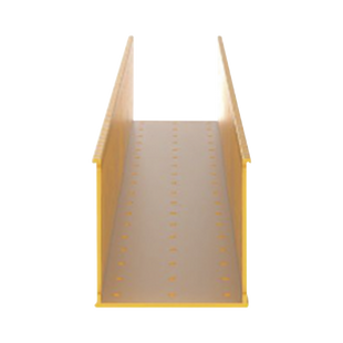 Canaleta Ranurada de PVC sin Tapa, Fiber-Duct™, 4 in de Ancho, 4 in de Alto y 1828.8 mm de Largo, Color Amarillo
