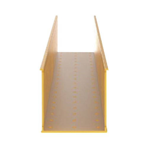 Canaleta Ranurada de PVC sin Tapa, Fiber-Duct™, 4 in de Ancho, 4 in de Alto y 1828.8 mm de Largo, Color Amarillo