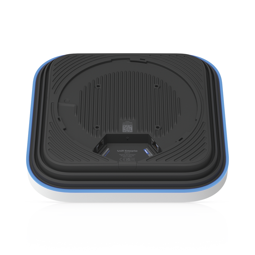 UniFi Enterprise Access Point E7, WiFi 7, 2.4/5/6GHz, 10 Cadenas Espaciales, Analizador Espectral en Tiempo Real, Hasta 1000 Dispositivos, (1) Puerto 10G RJ45 y (1) Puerto 1G RJ45 para Alta Disponibilidad de Energía y Datos