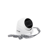 AUDIO POR COAXITRON / Domo TURBOHD 2 Megapixel (1080p) / Gran Angular 106° / Lente 2.8 mm / 20 mts IR EXIR / Exterior IP66 / 4 Tecnologías / dWDR / Metal