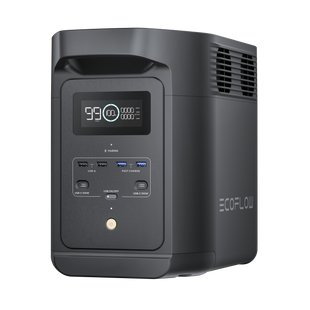 Estación de Energía Portátil de 980Wh Litio LFP / 10 Puertos AC 500 W (Max. 1000W) / 2 USB-C 100W / Cargador de Coche 10A a 12.6V / Conectividad WiFi y Bluetooth (App) / Carga Solar 500W Max.