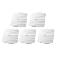 Kit de 5 Puntos de Accesso Omada doble banda 802.11ac, MU-MIMO, PoE af y PoE Pasivo, soporta hasta 100 clientes, hasta 1350 Mbps.