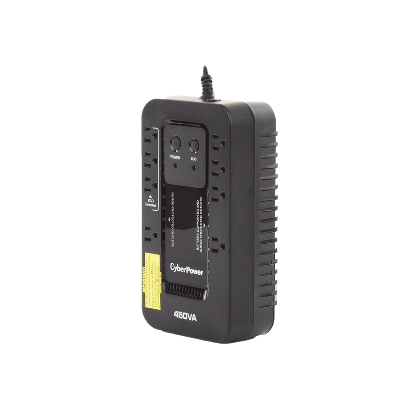 UPS de 450 VA/260 W, Topología Standby con Modo Ahorrador ECO, Entrada 120 Vca NEMA 5-15P, Con 8 Tomas NEMA 5-15R