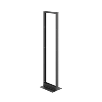 Rack de Dos Postes Estándar de 19 in, Rieles Numerados y Roscados #12-24, Fabricado en Aluminio, 45 Unidades de Rack, Color Negro