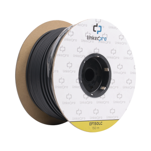 Carrete de Fibra Óptica Monomodo con conectores LC-LC Duplex, Reforzada con Kevlar, de 150 metros, Para instalaciones subterráneas por tubería