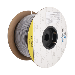 Carrete de Fibra Óptica Monomodo con conectores SC-SC Duplex, Reforzada con Kevlar, de 150 metros, Para instalaciones subterráneas por tubería