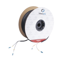 Carrete de Fibra Óptica Monomodo con conectores LC-LC Duplex, Reforzada con Kevlar, de 200 metros, Para instalaciones subterráneas por tubería