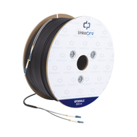 Carrete de Fibra Óptica Monomodo con conectores LC-LC Duplex, Reforzada con Kevlar, de 300 metros, Para instalaciones subterráneas por tubería