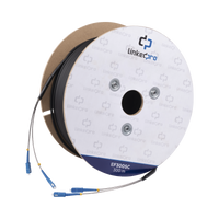 Carrete de Fibra Óptica Monomodo con Conectores SC-SC Duplex, Reforzada con Kevlar, de 300 metros, Para instalaciones subterráneas por tubería