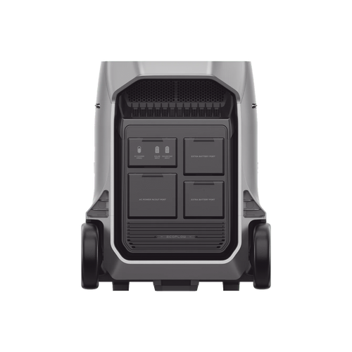 Estación de Energía Portátil DELTA PRO3 / 4096Wh Litio LFP / 5 AC 4000W (8000W Pico) / 2 USB-C 100W / Capacidad para Aumentar Respaldo / Cargador de Coche 10A a 12.6V / Conectividad WiFi y Bluetooth (App) / Carga Solar 2600W Max. (2 P