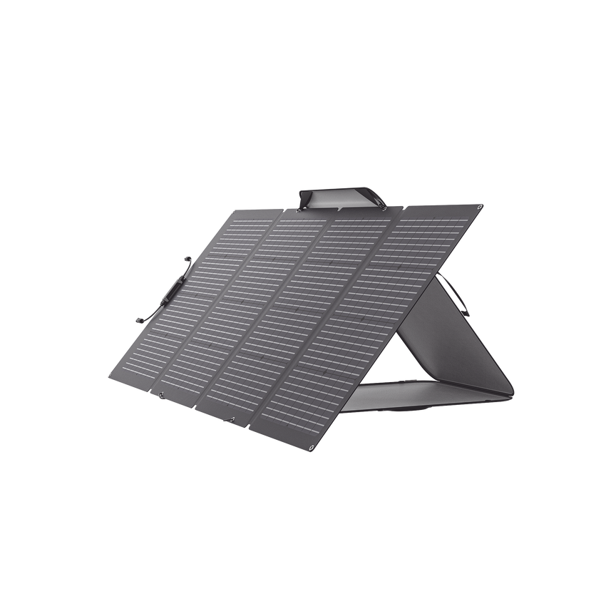 Módulo Solar Bifacial, Portátil y Flexible de 220W Recomendado para Estaciones Portátiles EFD330, EFD350 ó EFD500 / Ajuste de Ángulo / Carga Eficiente / Incluye Cable XT60 a MC4