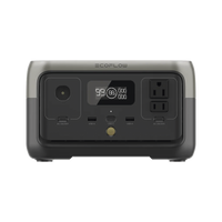 EcoFlow River 2 | Estación de Energía Portátil 256Wh Litio LFP / 2 AC 300 W (Max. 600W) / 1 USB-C 60W / 2 USB -A 12W / Cargador de Coche 8A a 12 o 24V / Conectividad WiFi y Bluetooth (App) / Carga Solar 110W Max.