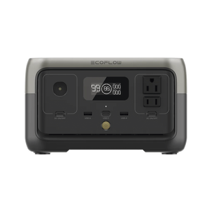 EcoFlow River 2 | Estación de Energía Portátil 256Wh Litio LFP / 2 AC 300 W (Max. 600W) / 1 USB-C 60W / 2 USB -A 12W / Cargador de Coche 8A a 12 o 24V / Conectividad WiFi y Bluetooth (App) / Carga Solar 110W Max.