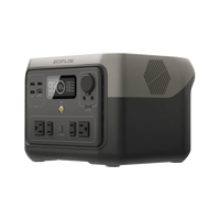 EcoFlow River 2 Max | Estación de Energía Portátil 512Wh Litio LFP / 4 AC 500 W (Max. 1000W) / 1 USB-C 100W / 3 USB -A 12W / Cargador de Coche 8A a 12 o 24V / Conectividad WiFi y Bluetooth (App) / Carga Solar 220W Max.