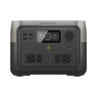 EcoFlow River 2 Max | Estación de Energía Portátil 512Wh Litio LFP / 4 AC 500 W (Max. 1000W) / 1 USB-C 100W / 3 USB -A 12W / Cargador de Coche 8A a 12 o 24V / Conectividad WiFi y Bluetooth (App) / Carga Solar 220W Max.