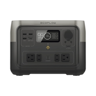 EcoFlow River 2 Max | Estación de Energía Portátil 512Wh Litio LFP / 4 AC 500 W (Max. 1000W) / 1 USB-C 100W / 3 USB -A 12W / Cargador de Coche 8A a 12 o 24V / Conectividad WiFi y Bluetooth (App) / Carga Solar 220W Max.