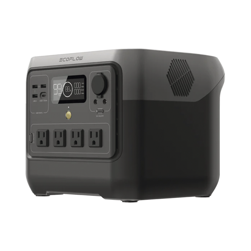 EcoFlow River 2 Pro | Estación de Energía Portátil 768Wh Litio LFP / 4 AC 800W (Max. 1600W) / 1 USB-C 100W / 3 USB -A 12W / Cargador de Coche 10A, 126W Max. / Conectividad WiFi y Bluetooth (App) / Carga Solar 220W Max.