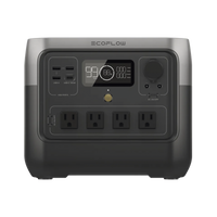 EcoFlow River 2 Pro | Estación de Energía Portátil 768Wh Litio LFP / 4 AC 800W (Max. 1600W) / 1 USB-C 100W / 3 USB -A 12W / Cargador de Coche 10A, 126W Max. / Conectividad WiFi y Bluetooth (App) / Carga Solar 220W Max.