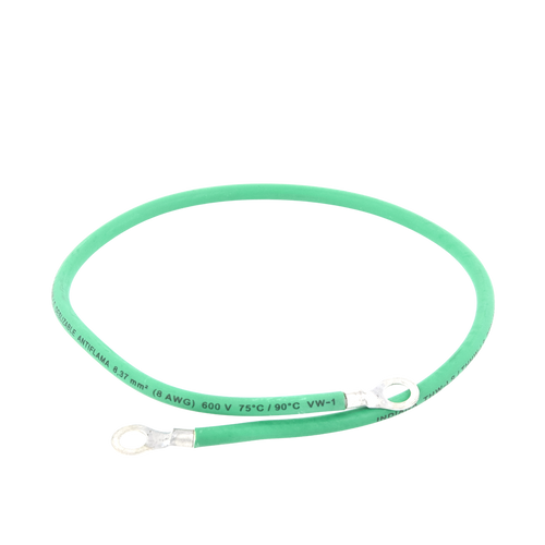 Jumper para Puesta a Tierra con Cable 8 AWG con Conectores de Ojo de 50 cm.