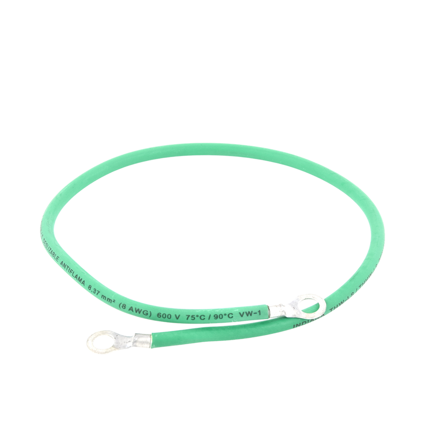 Jumper para Puesta a Tierra con Cable 8 AWG con Conectores de Ojo de 50 cm.