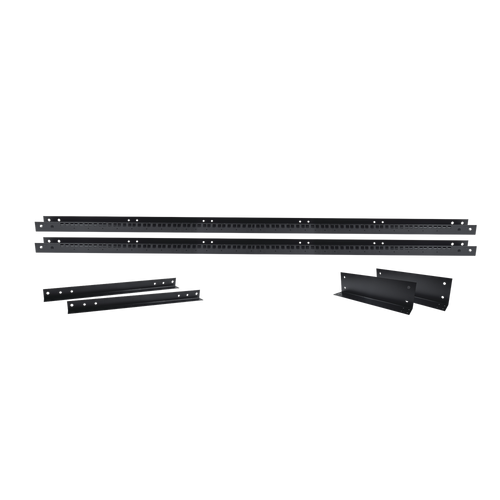 Rack de 2 Postes, Estándar 19", 45 Unidades, Fabricado en Acero, Base "L" para Anclar a Piso.
