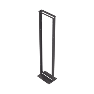 Rack de 2 Postes, Estándar 19", 45 Unidades, Fabricado en Acero, Base "L" para Anclar a Piso.