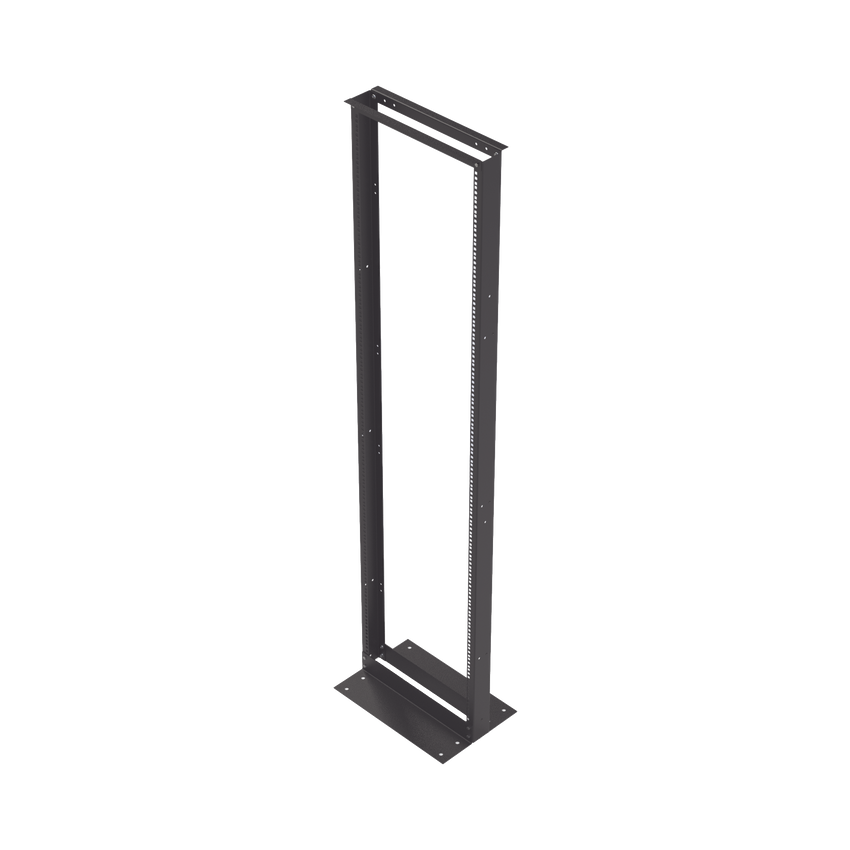 Rack de 2 Postes, Estándar 19", 45 Unidades, Fabricado en Acero, Base "L" para Anclar a Piso.