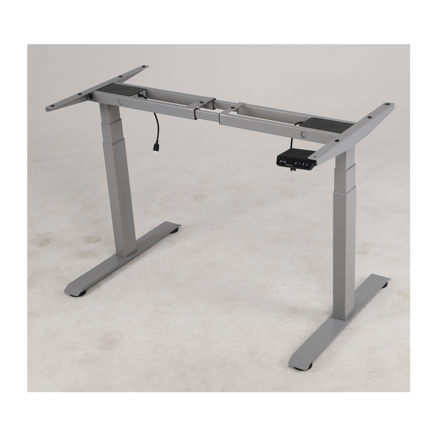Base de Escritorio Motorizado Profesional / Altura Ajustable 60-125cm / Estructura Estable / Funcionamiento Suave / 3 Preset de Posiciones / Color Gris / Soporta hasta 100Kg de carga