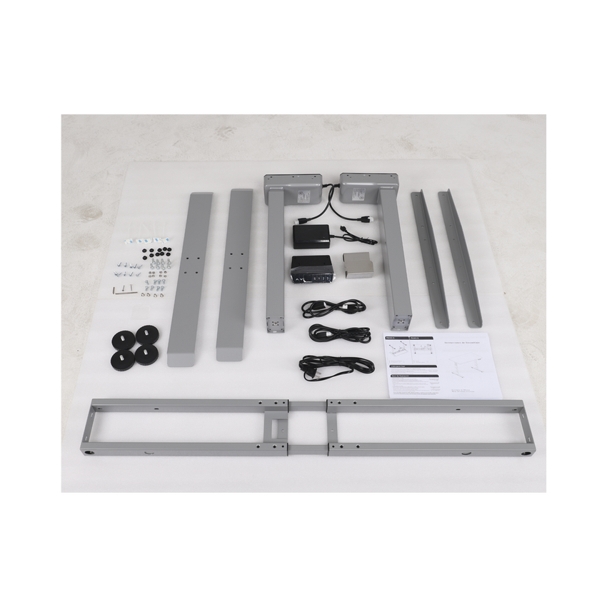 Base de Escritorio Motorizado Profesional / Altura Ajustable 60-125cm / Estructura Estable / Funcionamiento Suave / 3 Preset de Posiciones / Color Gris / Soporta hasta 100Kg de carga