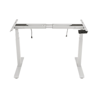 Base de Escritorio Motorizado Profesional / Altura Ajustable 60-125cm / Estructura Estable / Funcionamiento Suave / 3 Preset de Posiciones / Color Blanco / Soporta hasta 100Kg de carga