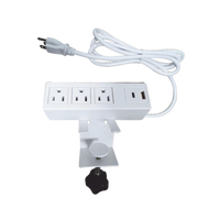 Tomacorriente para Escritorio / Cuenta con Bracket Ajustable a Diferentes Grosores / 3 Contactos 110VCA / 2 Contactos para Carga USB ( 1 contacto USB-A + 1 contacto USB-C )