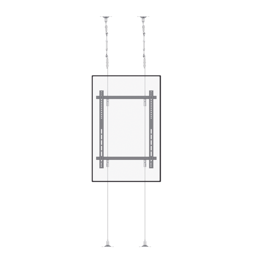 Montaje Cableado de Acero| Suelo a Techo| Capacidad Máx. de Carga 30kg| Para Pantallas de 32" ~ 75"| VESA 400 x 600