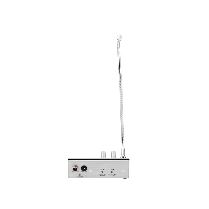 Sistema de Intercomunicación | Ideal para Ventanillas | Audio de voz de dos vías | 12V/1A 2W | Micrófono Interior + Micrófono Exterior