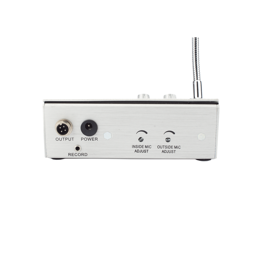 Sistema de Intercomunicación | Ideal para Ventanillas | Audio de voz de dos vías | 12V/1A 2W | Micrófono Interior + Micrófono Exterior