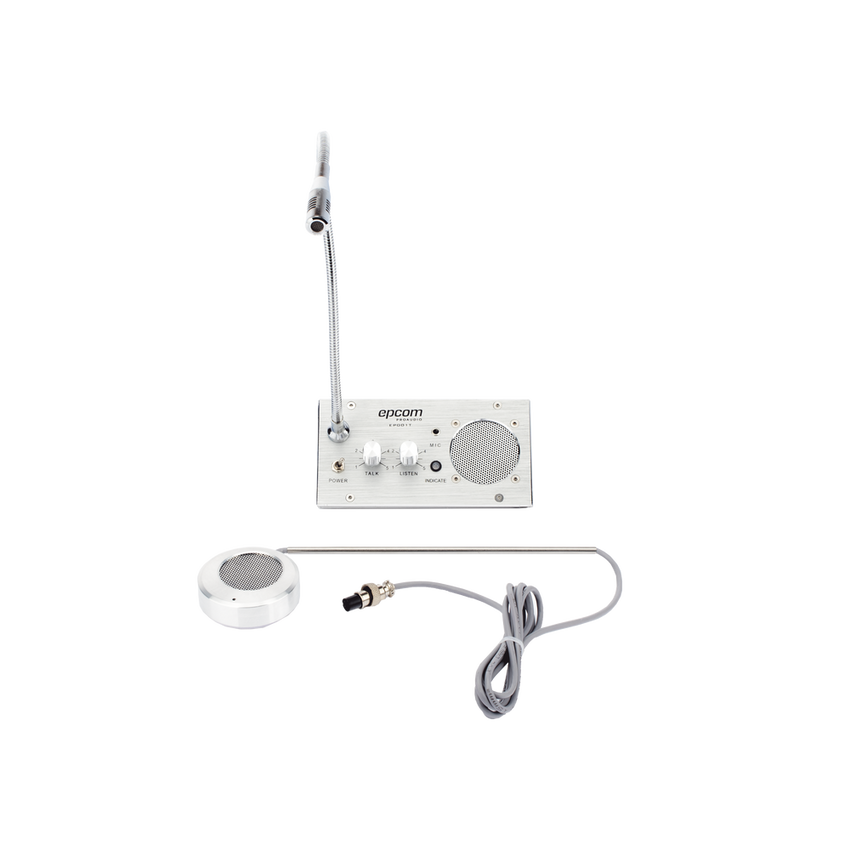 Sistema de Intercomunicación | Ideal para Ventanillas | Audio de voz de dos vías | 12V/1A 2W | Micrófono Interior + Micrófono Exterior