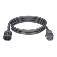 Cable de Alimentación Eléctrica Con Bloqueo de Seguridad, de IEC C14 a IEC C13, 1.2 Metros de Largo, Color Negro, 1 Pieza