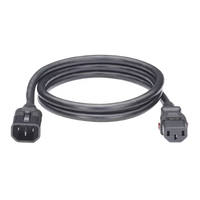 Cable de Alimentación Eléctrica Con Bloqueo de Seguridad, de IEC C14 a IEC C13, 1.2 Metros de Largo, Color Negro, 1 Pieza