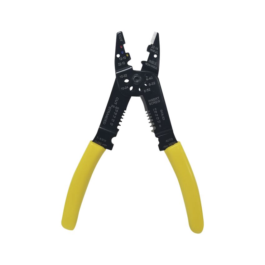 Pinza Cortacables / Pelacables 10 a 22 AWG con Plegador de Conectores.