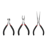 Juego de 3 Mini Pinzas de Corte de 5". Incluye: Pinza de Punta Redonda, Diagonal y Punta de Aguja.