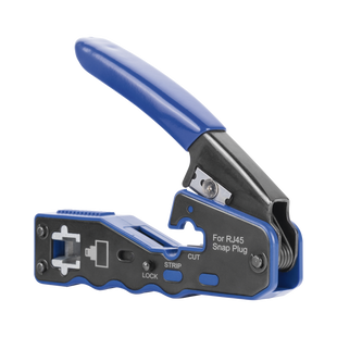 Herramienta de Corte y Terminado de Plugs Pass Through RJ45, Acero al Carbón y Mango Ergonómico ABS + TPR.
