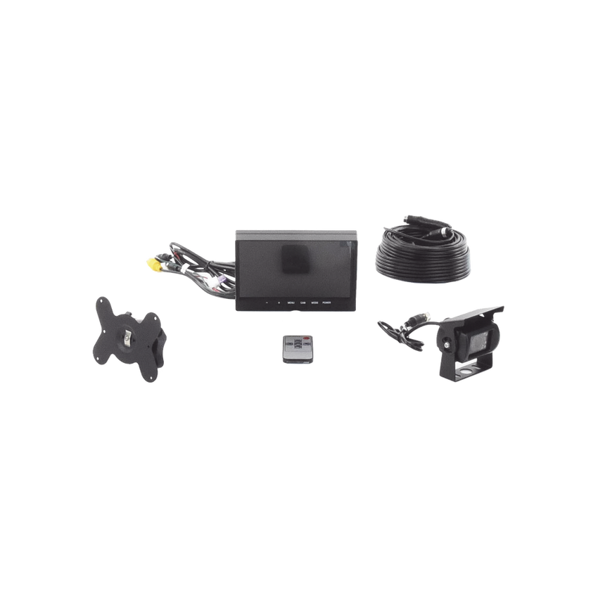 Sistema Profesional de Cámara de Reversa y Monitor Alámbrico para Vehículos de Trabajo y Montacargas