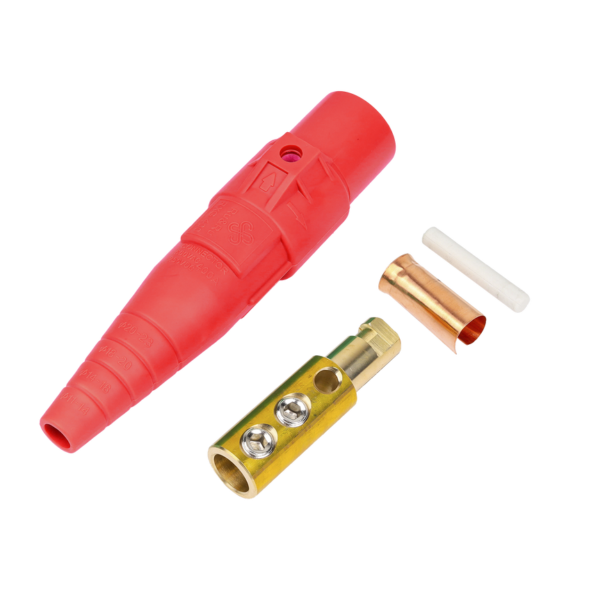 Conector Camlock Macho / 400 Amperes / 600V AC / Sección Cable 50-95 mm² / Compresión por Abrazadera / Plástico Ingeniería / Varios Colores