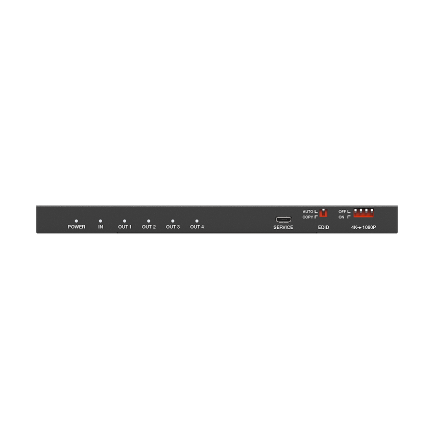 Splitter HDMI 1x4 | 1 Entrada a 4 salidas (Simultaneas) | 4K@60Hz | Extractor de Audio | Down Scaler | HDR  4:4:4 | EDID | 18Gbps