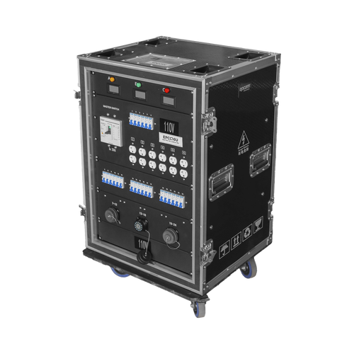 Centro de carga movil para instalaciones temporales con conexión TIPO socapex a 110v Y 220V | RACK 16U