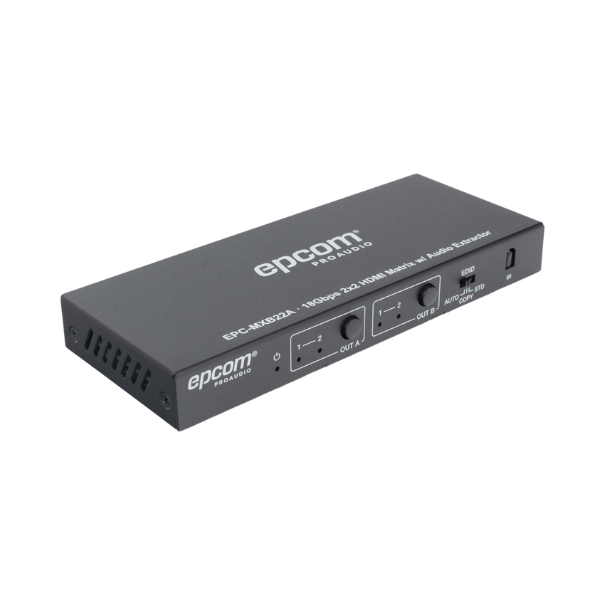 Matricial HDMI | 2x2 | 4K2K@60Hz | HDR | YCbCr 4:4:4 | EDID Auto | Extractor de Audio | Salida de audio análoga y digitalizados | HDCP 2.2 | 18 Gbps