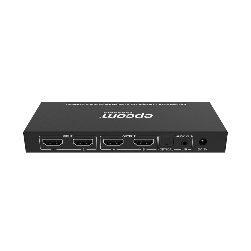 Matricial HDMI | 2x2 | 4K2K@60Hz | HDR | YCbCr 4:4:4 | EDID Auto | Extractor de Audio | Salida de audio análoga y digitalizados | HDCP 2.2 | 18 Gbps
