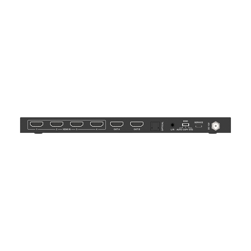 Matricial HDMI | 4x2 | 4K2K@60Hz | HDR | YCbCr 4:4:4 | EDID Auto | Extractor de Audio | Salida de audio análoga y digitalizados | HDCP 2.2 | 18 Gbps