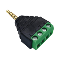 Conector de audio de 3.5mm macho a terminal de tornillo de 4 pines