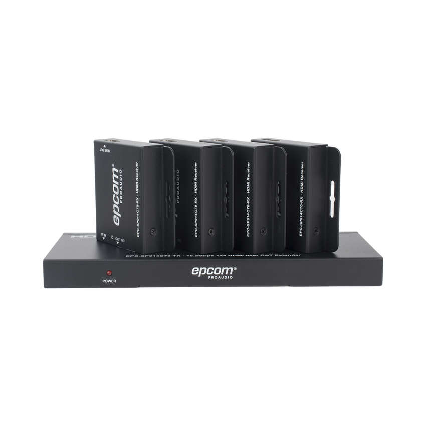 Splitter HDMI 1x4 | Extensor HDMI | 4K@30Hz 40m | 1080p@60Hz 70m | Función PoC |  4:4:4